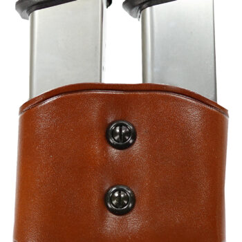 Galco DMC26 DMC Mag Carrier Double Tan Leather Belt Loop 45 ACP Belts 1.50-1.75" Wide Compatible w/ Single Stack Compatible w/ Sig P220 Compatible w/ 1911