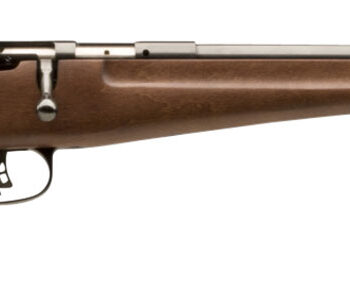 Savage Arms 13815 Rascal  Youth 22 LR 1rd 16.13" Matte Black Sporter Barrel, Matte Black Carbon Steel Receiver, Satin Brown Fixed Wood Stock, Right Hand