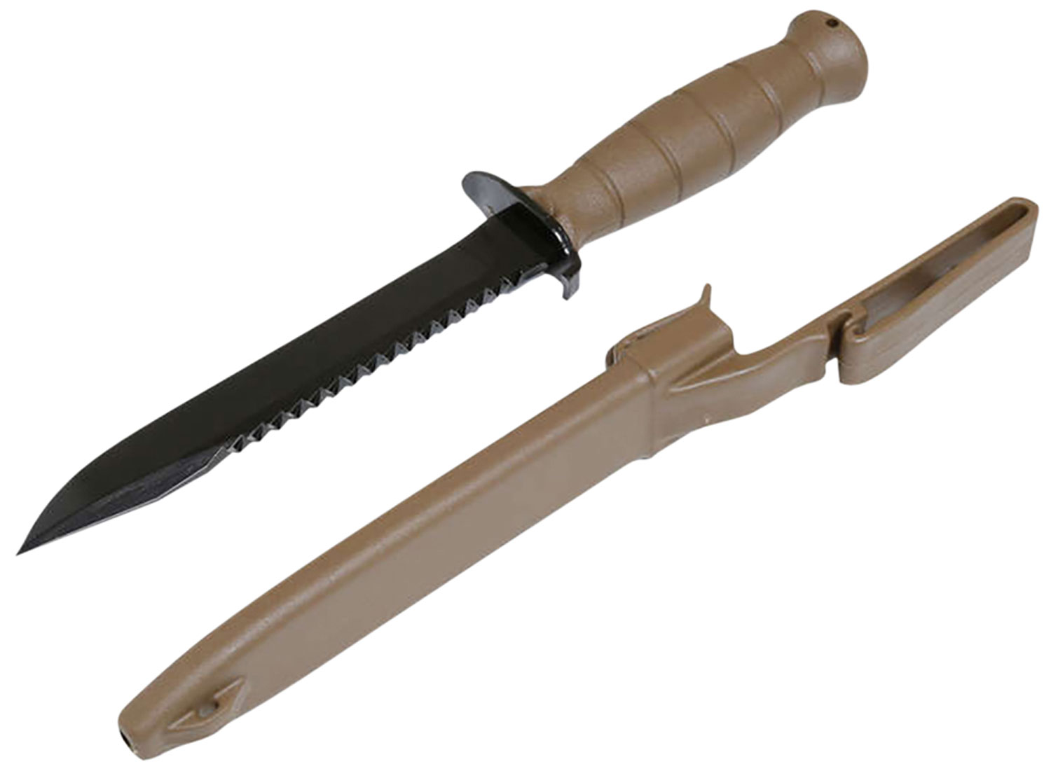 Glock KDO39179 Field 7" Fixed Clip Point Plain/Saw Black High Carbon Steel Blade/FDE Textured Trimond Polymer Handle Clamshell Packaging 3 Glock KDO39179 Field 7" Fixed Clip Point Plain/Saw Black High Carbon Steel Blade/FDE Textured Trimond Polymer Handle Clamshell Packaging