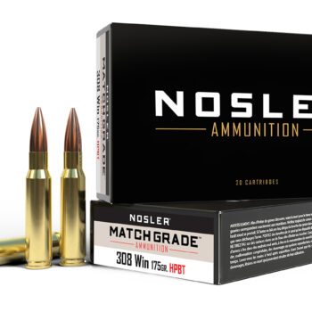 Nosler 60072 Match Grade  308Win 175gr Custom Competition Hollow Point Boat Tail 20 Per Box/10 Case