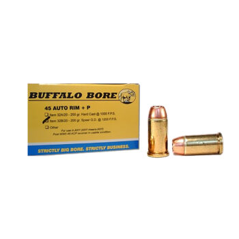 Buffalo Bore Ammunition 32B20 Personal Defense Strictly Business 45Auto Rim +P 200gr Jacket Hollow Point 20 Per Box/12 Case
