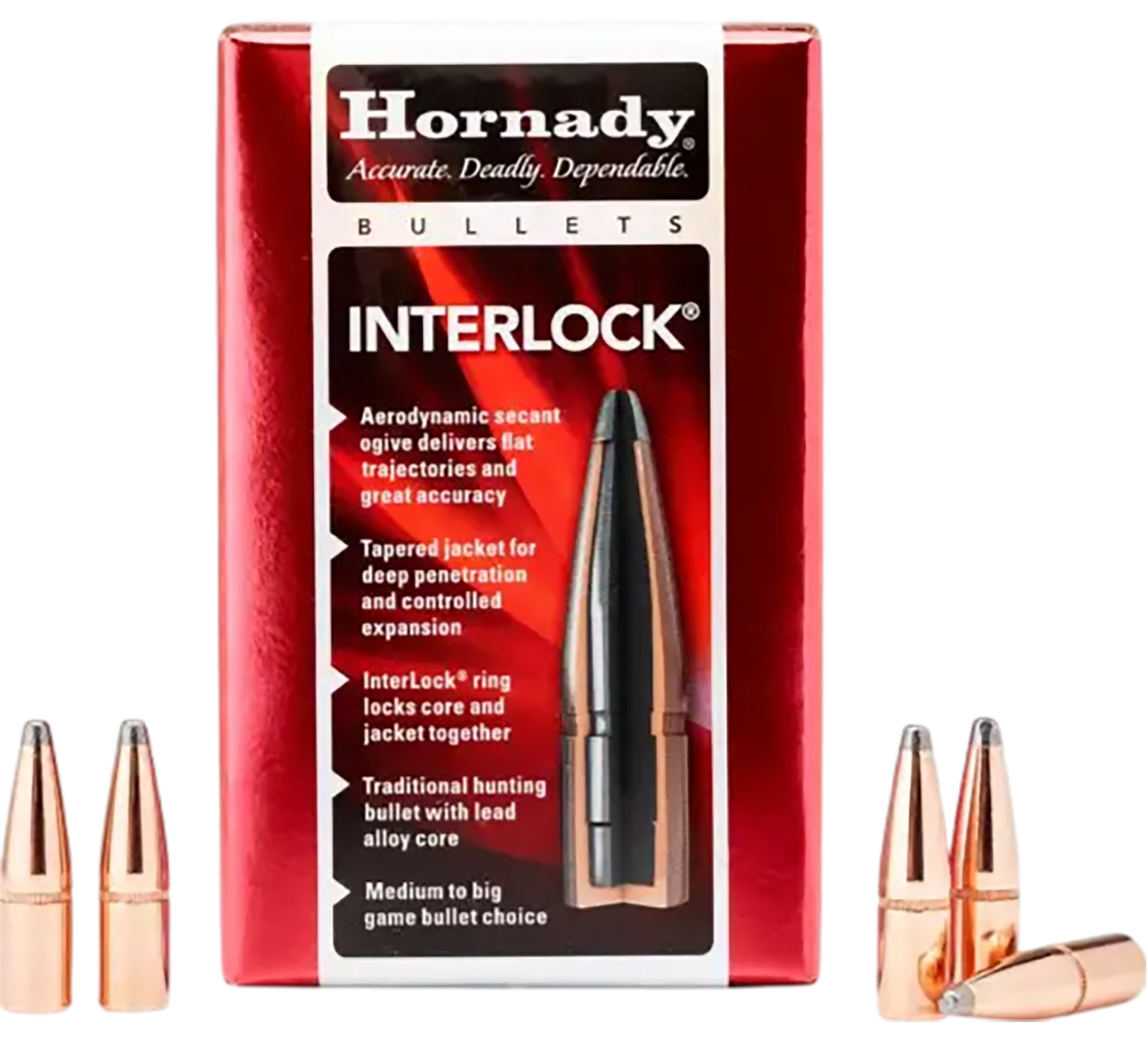 Hornady 2845 InterLock 7mm .284 162 gr Boat Tail Spire Point 100 Per Box/ 15 Case 3 Hornady 2845 InterLock 7mm .284 162 gr Boat Tail Spire Point 100 Per Box/ 15 Case