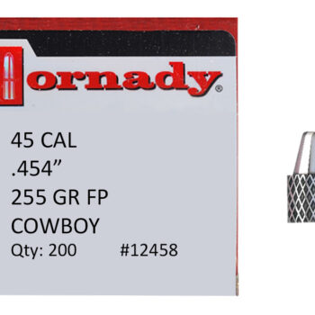Hornady 12458 Frontier Lead 45 Cal .454 255 gr Flat Point Cowboy 200 Per Box/ 8 Case