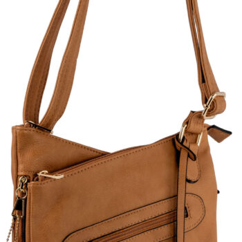 Bulldog BDP032 Cross Body Purse w/Holster Tan Leather for Small Autos & Revolvers Ambidextrous Hand