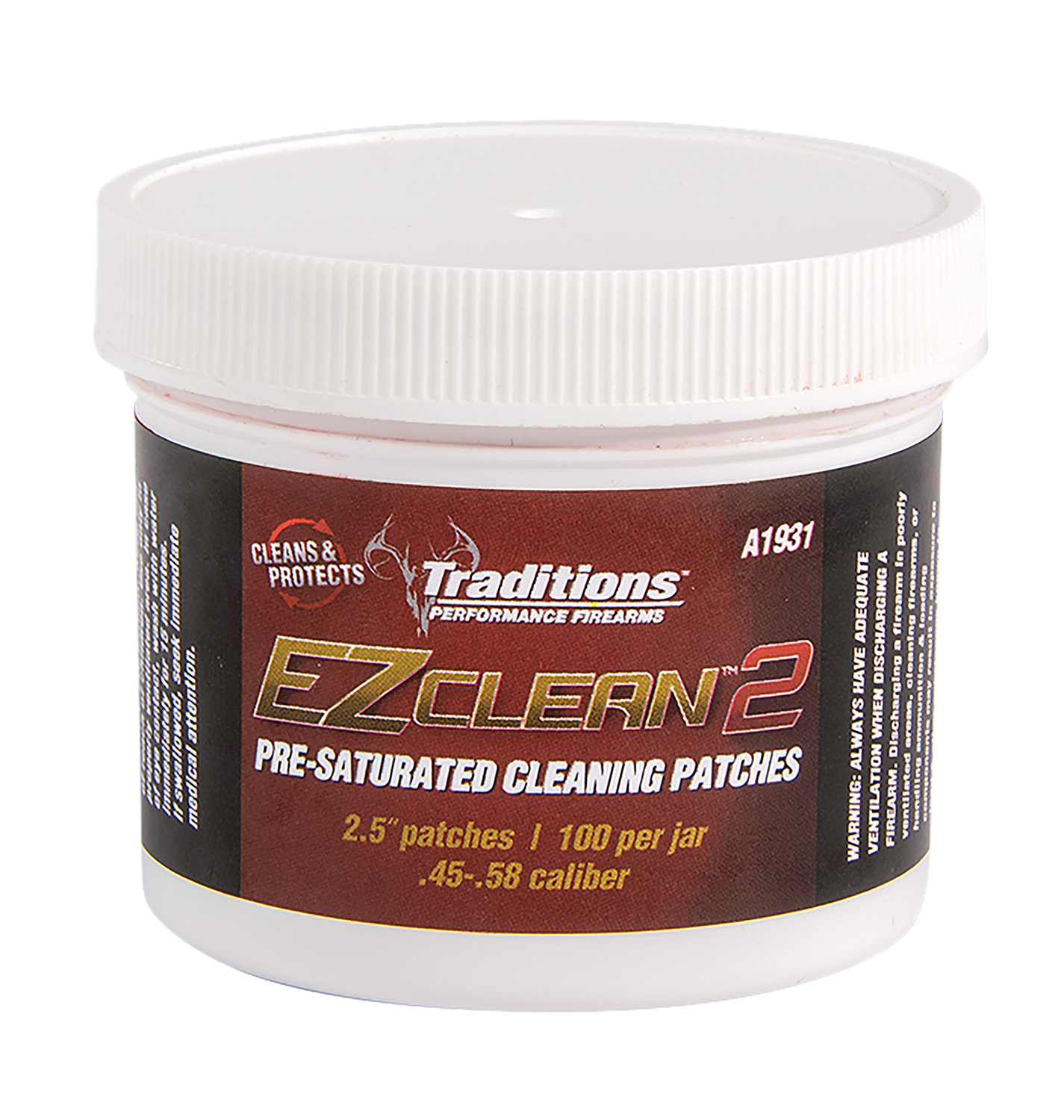 Traditions A1931 EZ Clean 2 Cleaning Patches Multiple .45 .54 Cal 100 Per Jar 3 Traditions A1931 EZ Clean 2 Cleaning Patches Multiple .45 .54 Cal 100 Per Jar