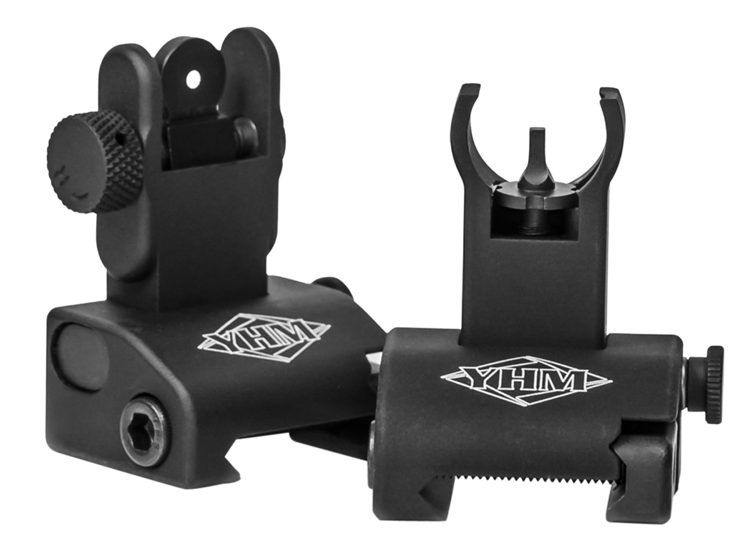 Yankee Hill 5040H Q.D.S. Sight Set Black Hardcoat Anodized Folding with Hooded Stem for AR-Platform 3 Yankee Hill 5040H Q.D.S. Sight Set Black Hardcoat Anodized Folding with Hooded Stem for AR-Platform