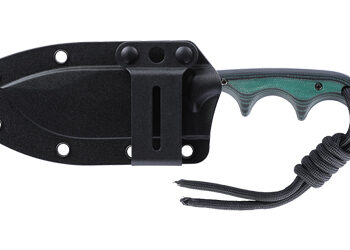 Alternative view of CRKT NESSMUK 2.9" GRN/SLV W/SHEATH