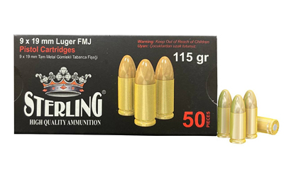Sterling Rope 9mm Luger 115gr FMJ Brass – 50rd