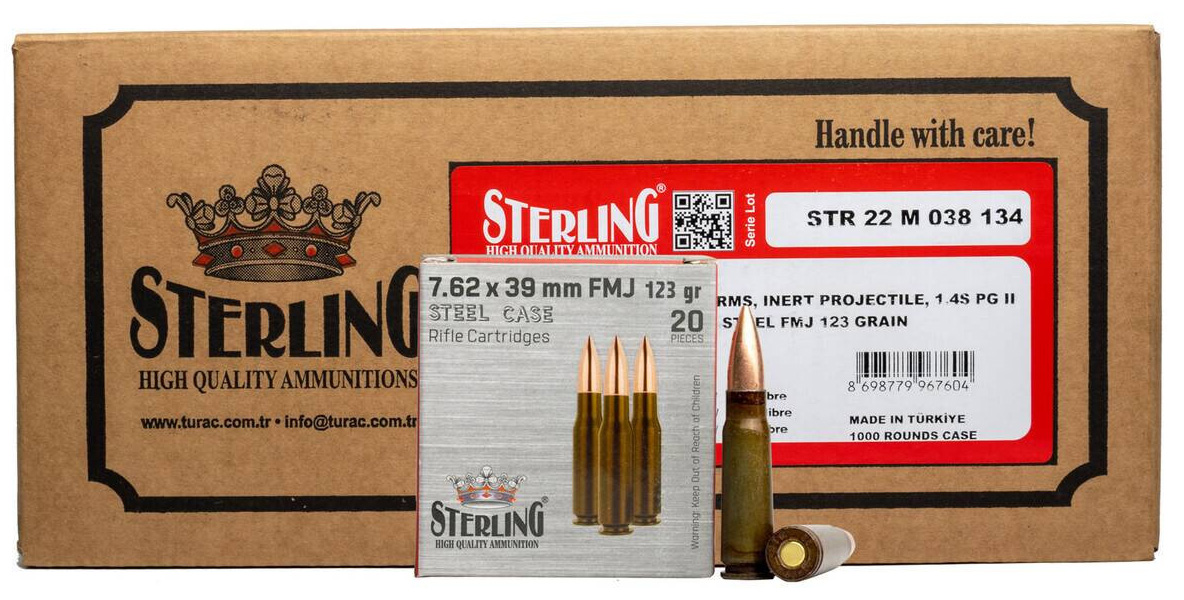 GO STERLING 7.62X39 123GR FMJ 1000/1 3 GO STERLING 7.62X39 123GR FMJ 1000/1