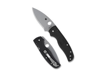 SPYDERCO SHAMAN LTWT 3.58" BLK/SLV