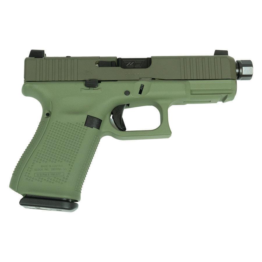 Glock V-Series Model 19 OD Green Cerakote Handgun 9mm Luger 15rd Magazines (3) 4.6" Threaded Barrel Austria Made 3 Glock V-Series Model 19 OD Green Cerakote Handgun 9mm Luger 15rd Magazines (3) 4.6" Threaded Barrel Austria Made