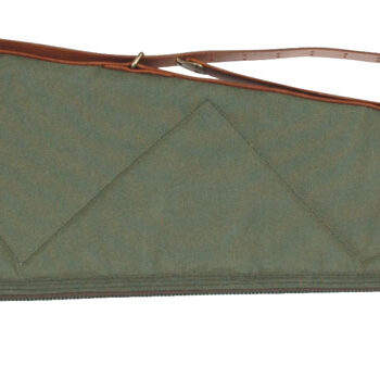 Bob Allen 14538 Canvas Rifle Case 48" Green Canvas w/ Quilted Flannel Lining Leather Sling & Self-Repairing Nylon Zipper