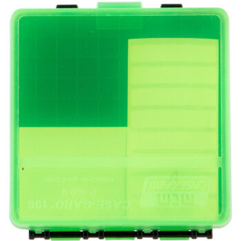 MTM Case-Gard P100916T Case-Gard P-100 Multi-Caliber Handgun Clear Green Polypropylene 100rd