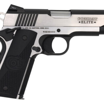 Colt Mfg O4080CE Combat Elite Commander 45 ACP 8+1 4.25" Stainless Steel Barrel, Two-Tone Serrated Stainless Steel Slide & Frame w/Beavertail, Black Scalloped G10 Grip, Ambidextrous