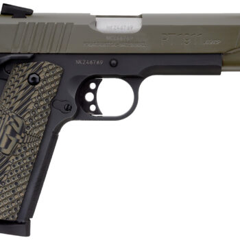 Taurus 1191101MGVZ 1911  45 ACP 8+1 5" Barrel, Matte Black Finish Beavertail Frame, Serrated Mil-Spec Green Cerakote Slide & Brown VZ Operator II Grip