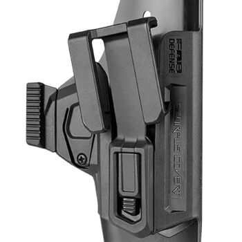 FAB Defense SCCG9B Scorpus Covert  IWB Black Polymer Belt Clip Compatible w/Glock 17/19/23/32 Belt 1.50-1.75" Wide Right Hand