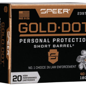 Speer 23974GD Gold Dot Personal Protection Short Barrel 40S&W 180gr Hollow Point 20 Per Box/10 Case