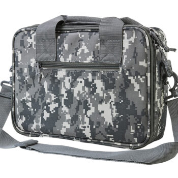 NcStar CPDX2971D VISM Double Pistol Range Bag w/ Mag Pouches Loop Fasteners Zippers Padding & Digital Camouflage Finish
