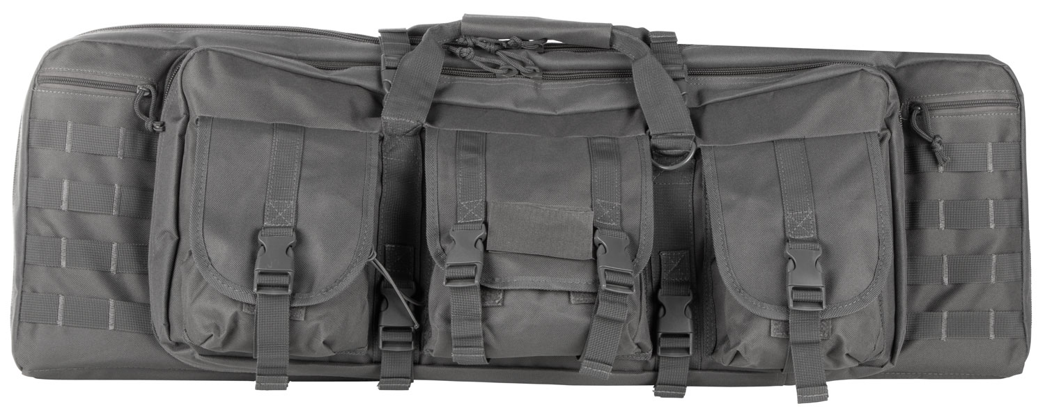 NcStar CVDC2946U36 VISM Double Carbine Case Urban Gray PVC Nylon w/ Foam Padding Lockable Zippers Pockets & MOLLE Webbing 3 NcStar CVDC2946U36 VISM Double Carbine Case Urban Gray PVC Nylon w/ Foam Padding Lockable Zippers Pockets & MOLLE Webbing