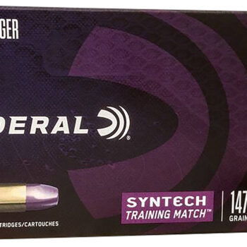 Federal AE9SJ3 Syntech Training Match 9mmLuger 147gr Total Syntech Jacket Flat Nose 50 Per Box/10 Case