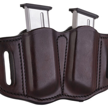 1791 Gunleather MAG21SBRA MAG2.1 Double Mag Holster Signature Brown Leather Belt Slide Belts 1.50" Wide Compatible w/ Single Stack Ambidextrous