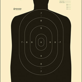 Action Target B27SBLACK100 Qualification Standard Silhouette Heavy Paper Hanging Black/White 100 Per Box