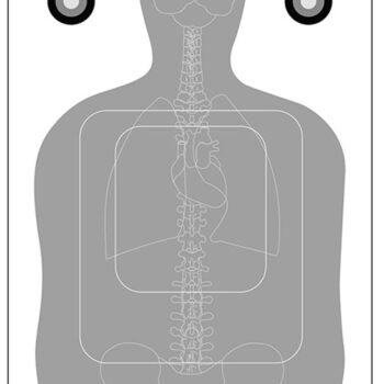 Action Target FTQ15ANTAV2100 Qualification  Silhouette/Vitals Paper 23" x 35" Gray/White 100 Per Box