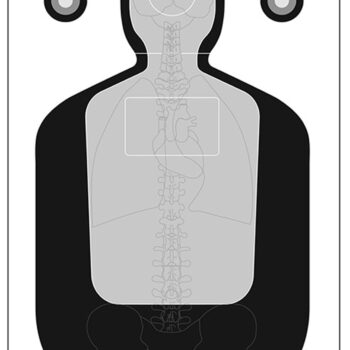 Action Target FTQ19ANTAV2100 Qualification  Silhouette/Vitals Paper Hanging 23" x 35" Black/Gray 100 Per Box