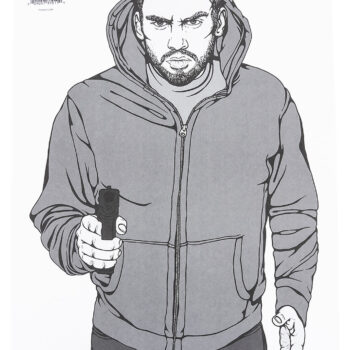 Birchwood Casey 37034 EZE-Scorer  Silhouette Paper Hanging 23" x 35" Black/Gray/White 100 Per Pkg