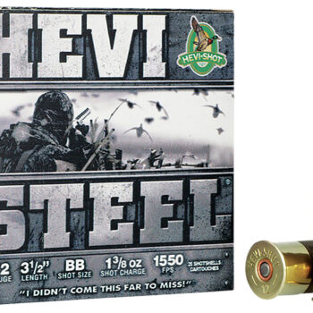 HEVI-Shot HS65088 HEVI-Steel  12Gauge 3.50" 1 3/8oz BBShot 25 Per Box/10 Case