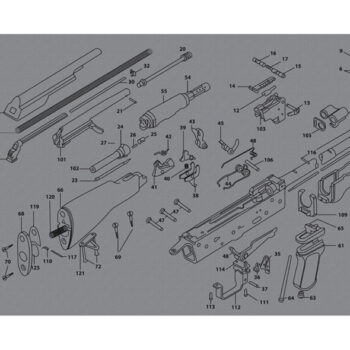 TekMat TEKR36AK47GY AK-47 Cleaning Mat Black/Gray Rubber 12"x36" AK-47 Parts Diagram