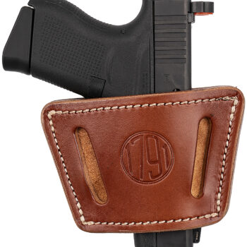 1791 Gunleather UIWCBRA UIW  IWB/OWB Classic Brown Leather Belt Clip Fits Most Small-Mid Frame Autos Ambidextrous