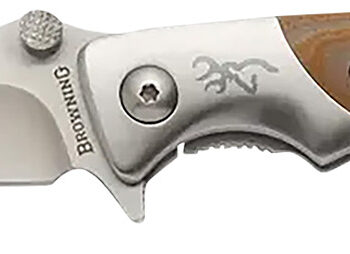 Browning 3220330 Wicked Wing  3.50" Folding Trailing Point Plain Satin 7Cr17MoV SS Blade Amber/Satin G10/SS Handle Includes Pocket Clip