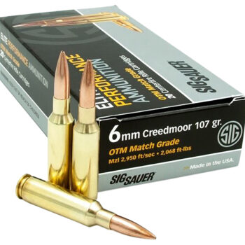 Sig Sauer E6MMCM220 Marksman Elite  6mm Creedmoor 107 gr Open Tip Match 20 Per Box/ 10 Case