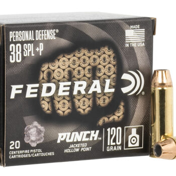 Federal PD38P1 Punch Personal Defense 38Special+P 120gr Jacketed Hollow Point 20 Per Box/10 Case