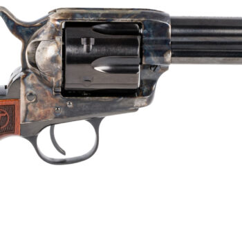 Taylors & Company 550180 Smoke Wagon  357 Mag Caliber with 4.75" Blued Finish Barrel, 6rd Capacity Blued Finish Cylinder, Color Case Hardened Finish Steel Frame & Checkered Walnut Grip