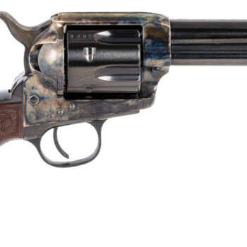 Taylors & Company 550812 Smoke Wagon  45 Colt (LC) Caliber with 4.75" Blued Finish Barrel, 6rd Capacity Blued Finish Cylinder, Color Case Hardened Finish Steel Frame & Checkered Walnut Grip