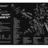 TekMat TEKR17RUGERMK4 Ruger Mark IV Cleaning Mat Black/White Rubber 11"x17" Ruger Mark IV Parts Diagram 1 124465