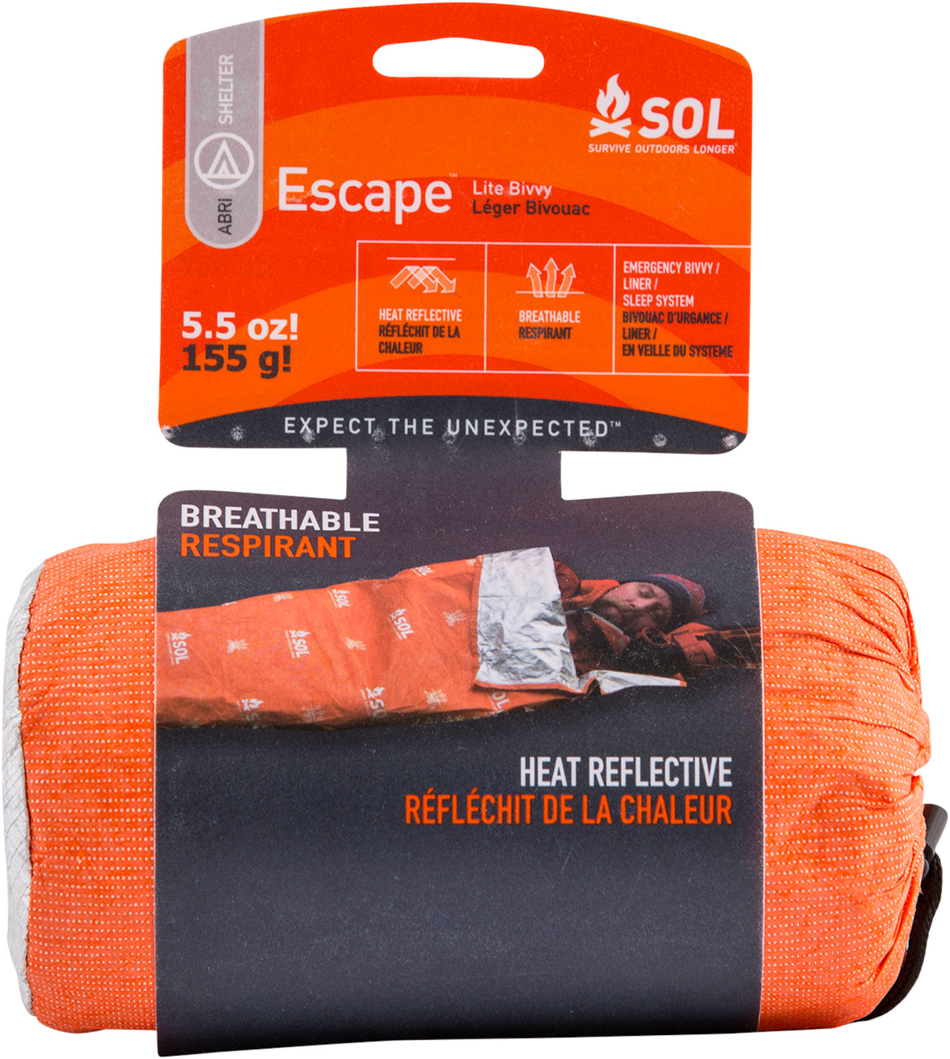 Survive Outdoors Longer 01401227 SOL Bivvy Warmth Waterproof Orange Aluminum-Coated Polyethylene 3 Survive Outdoors Longer 01401227 SOL Bivvy Warmth Waterproof Orange Aluminum-Coated Polyethylene