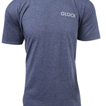 Glock AA75157 Pistol Flag  Heather Navy Cotton/Polyester Short Sleeve Large Semi-Fitted