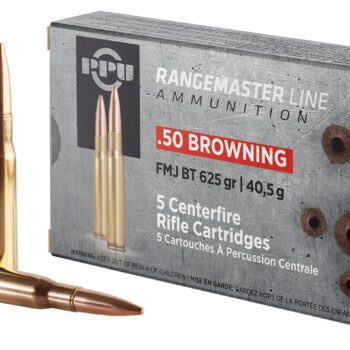 PPU PPRM50 Rangemaster  50BMG 625gr Full Metal Jacket 5 Per Box/20 Case