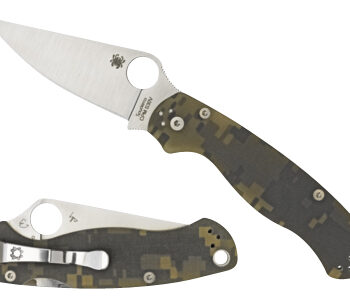 Spyderco C81GPCMOBK2 Para Military 2  3.44" Folding Drop Point Plain Black CPM S30V SS Blade Digital Camo G10 Handle Includes Pocket Clip