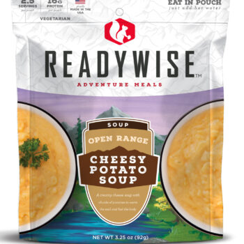 ReadyWise RW05010 Outdoor Food Kit Open Range Cheesy Potato Soup 2.5 Servings In A Resealable Pouch, 6 Per Case