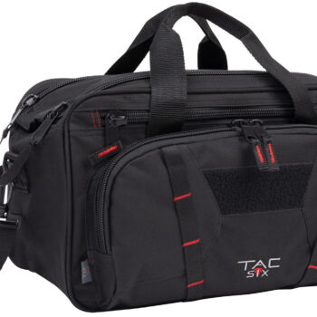 Tac Six 8247 Tactical Sporter Range Bag Black Endura with Removable Shoulder Strap, Pockets, Padded Pistol Rug & Exterior Webbing