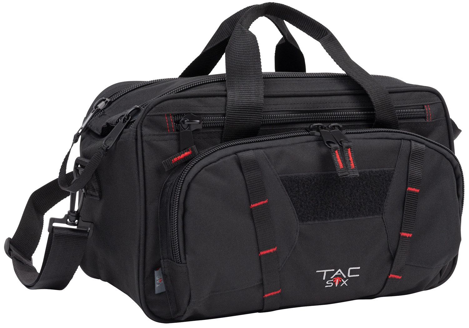 Tac Six 8247 Tactical Sporter Range Bag Black Endura with Removable Shoulder Strap, Pockets, Padded Pistol Rug & Exterior Webbing 3 Tac Six 8247 Tactical Sporter Range Bag Black Endura with Removable Shoulder Strap, Pockets, Padded Pistol Rug & Exterior Webbing