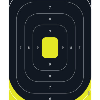 EZ-Aim 15372 Splash Reactive Target IPSC Silhouette Paper Hanging 12.50" W X 18.25" H Black/Yellow 8 Per Pkg