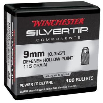 Winchester Ammo WB9ST115X Centerfire Handgun Reloading 9mm 115gr Silvertip Hollow Point 100 Per Box/10 Case