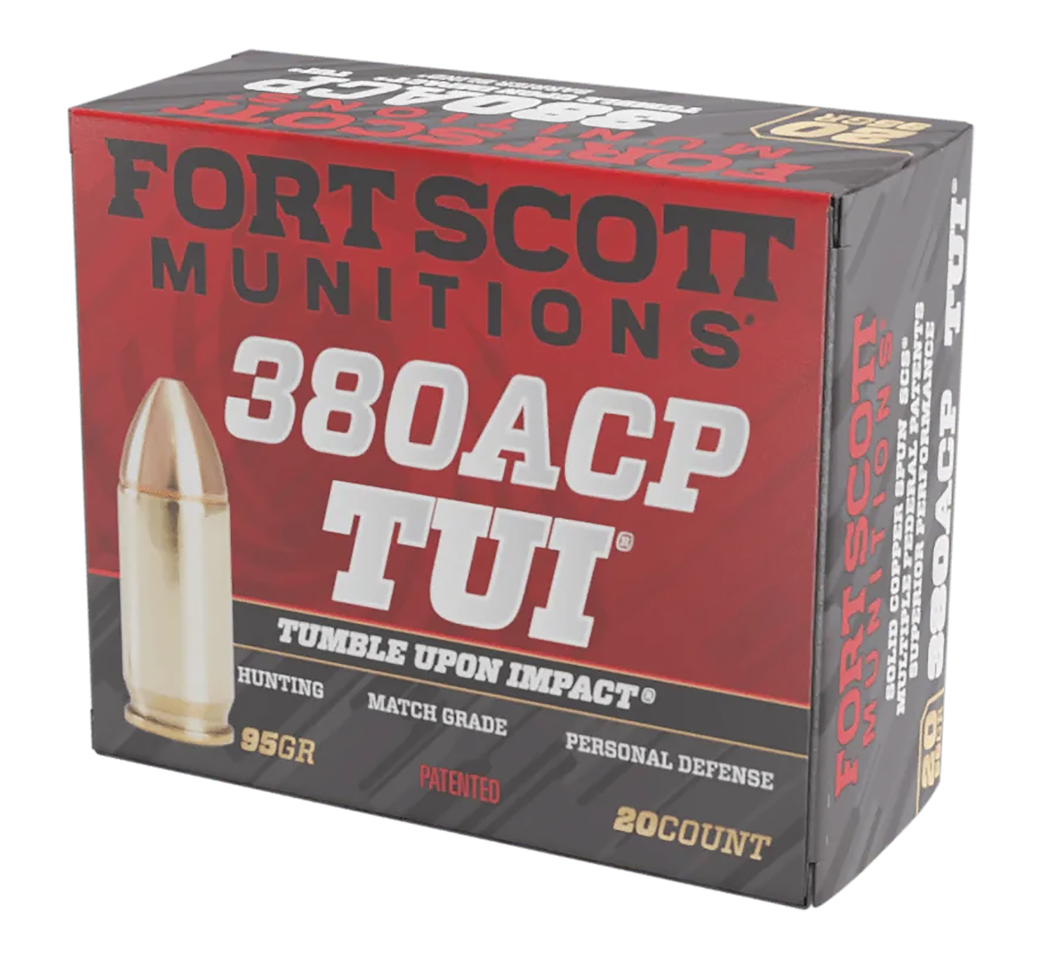 Fort Scott Munitions 380095SCV Tumble Upon Impact (TUI) 380ACP 95gr Solid Copper Spun 20 Per Box/25 Case 3 Fort Scott Munitions 380095SCV Tumble Upon Impact (TUI) 380ACP 95gr Solid Copper Spun 20 Per Box/25 Case