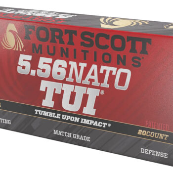Fort Scott Munitions 556062SCV Tumble Upon Impact (TUI)  5.56x45mmNATO 62gr Solid Copper Spun 20 Per Box/25 Case