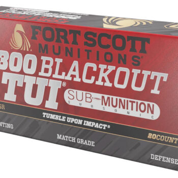 Fort Scott Munitions 300190SCVSS Tumble Upon Impact (TUI) Rifle 300Blackout 190gr Solid Copper Spun 20 Per Box/25 Case